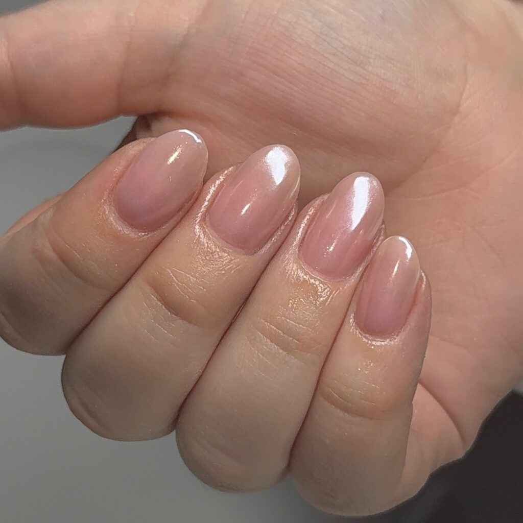 Sheer Rosé Shimmer nails