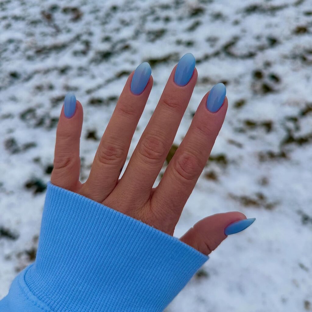 Matte Periwinkle Almond nails