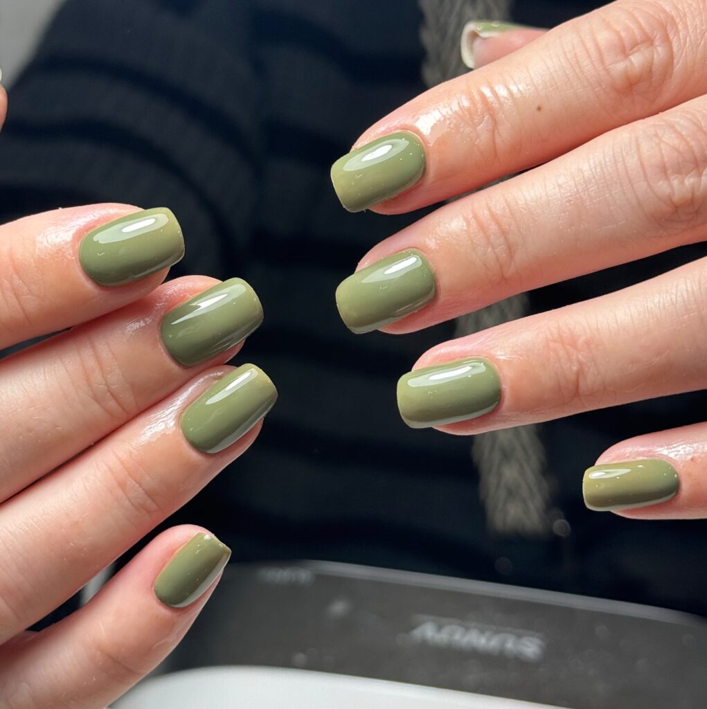 Military Olive Green nails