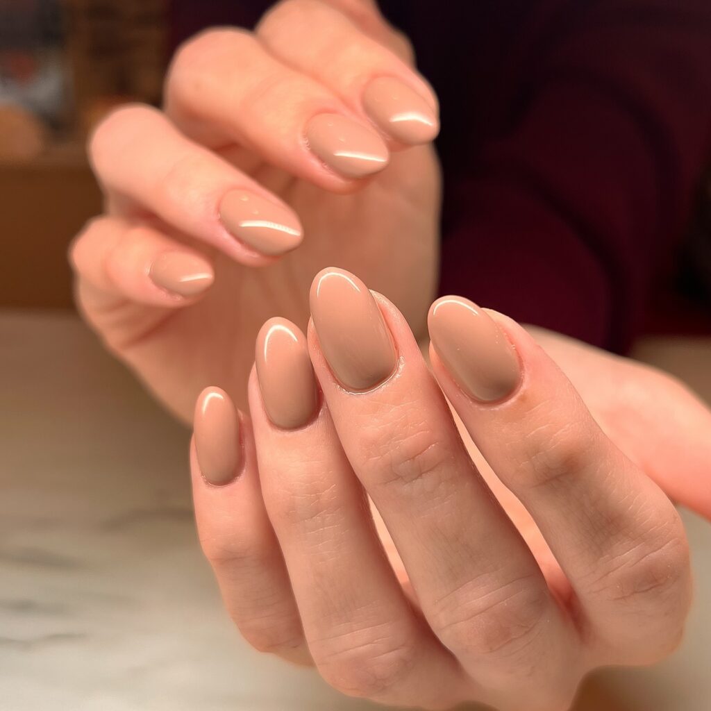 Warm Caramel Nude nails