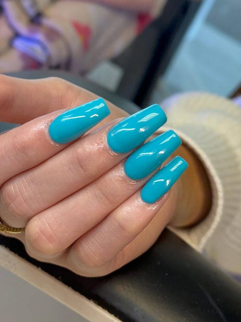 Vivid Turquoise Coffin nails