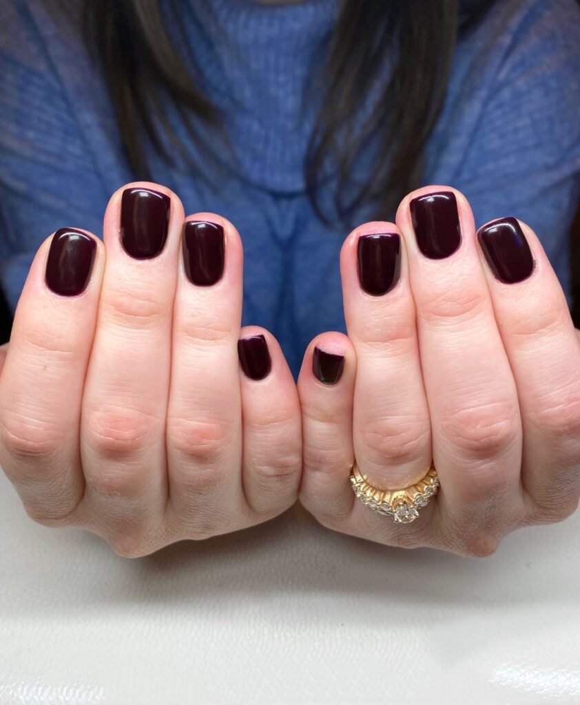 Deep Dark Plum nails
