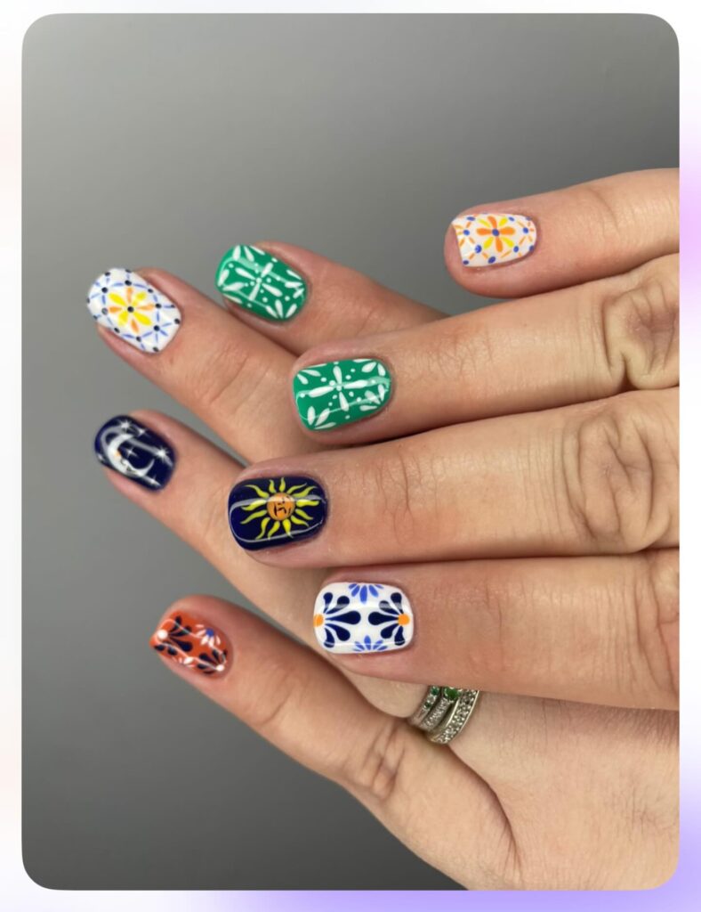 Mediterranean Patchwork nails
