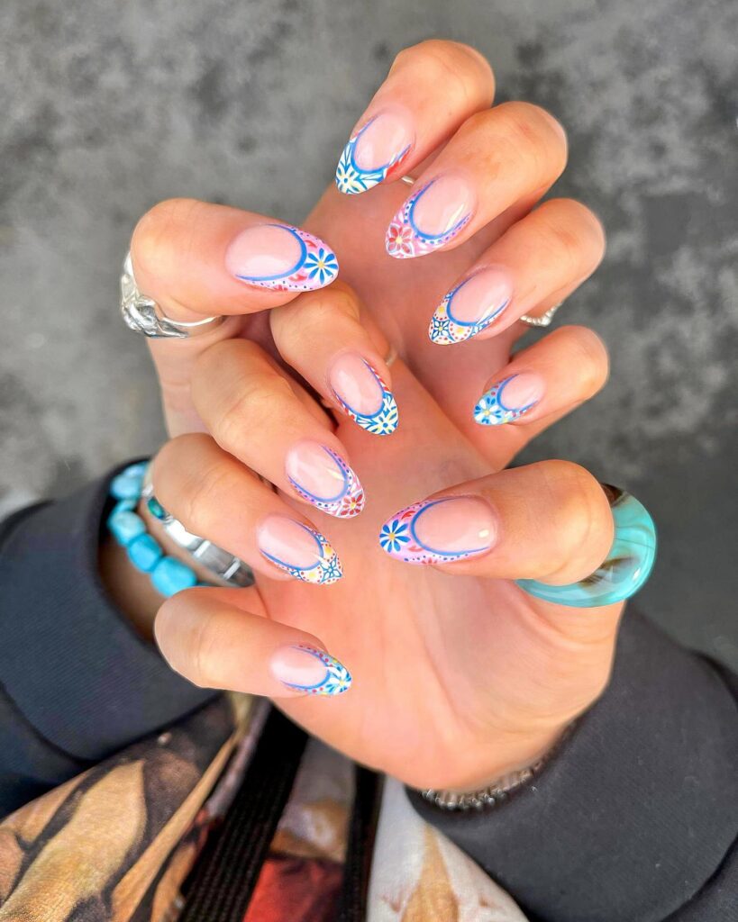 Tile French Tips nails