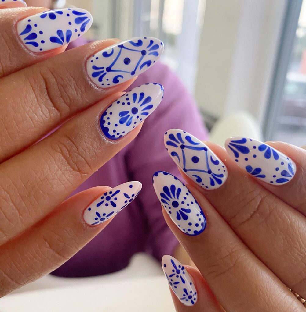 Azulejo Almond nails