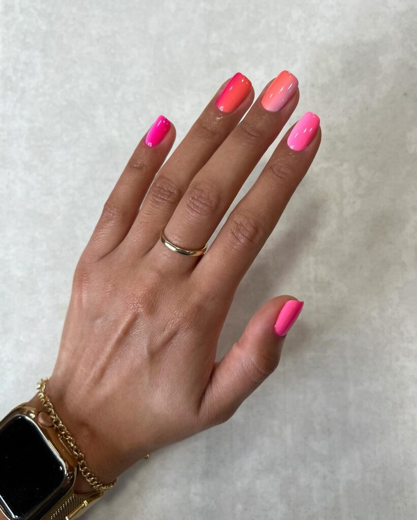 Colour-Block Brights nails