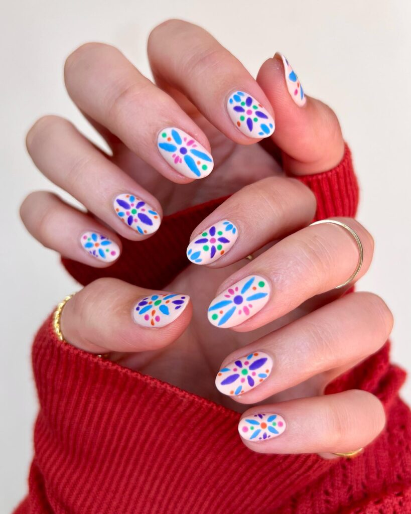 Pastel Petal Tile nails