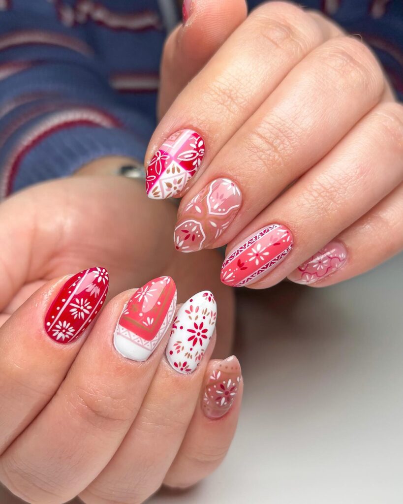 Rose Tile Bloom nails