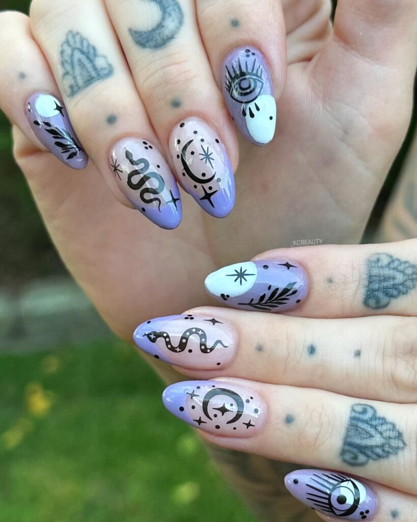 Lavender Moon Magic nails