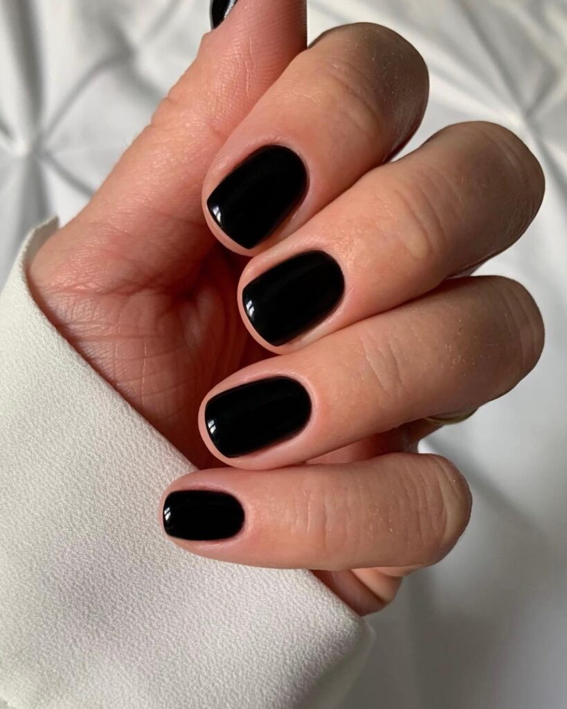 Classic Black Gloss nails