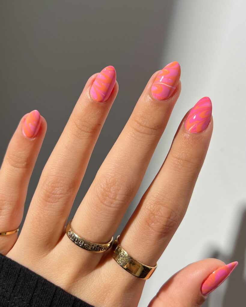 Psychedelic Swirl nails