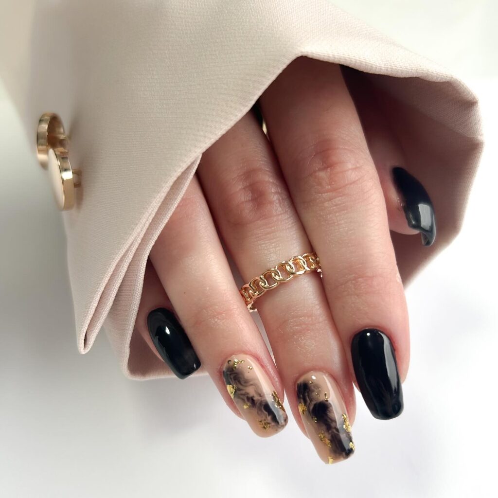Black Heart Gloss nails