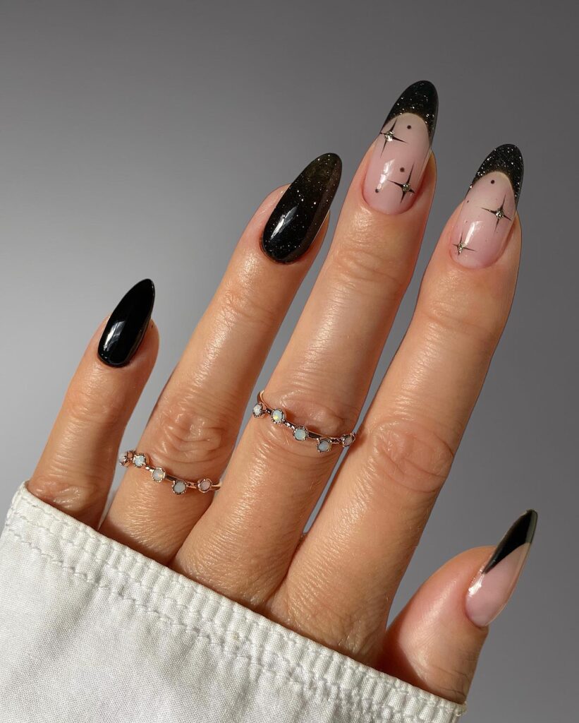 Galaxy French Almond nails