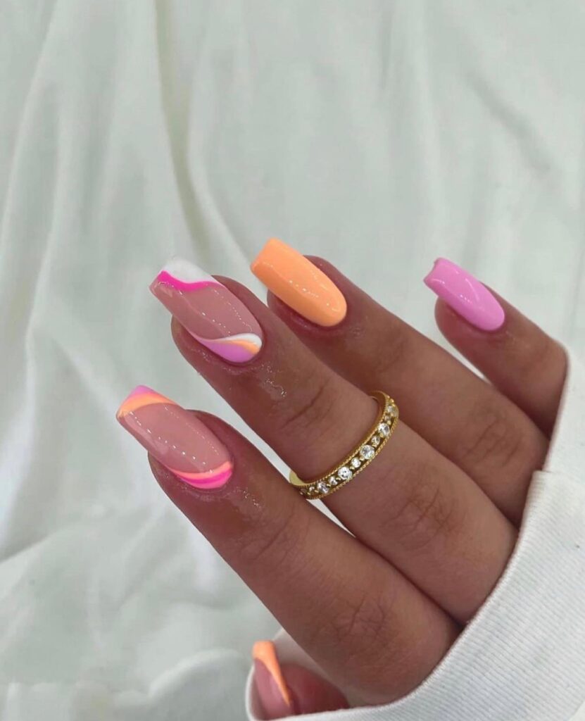 Pastel Swirl Mix nails