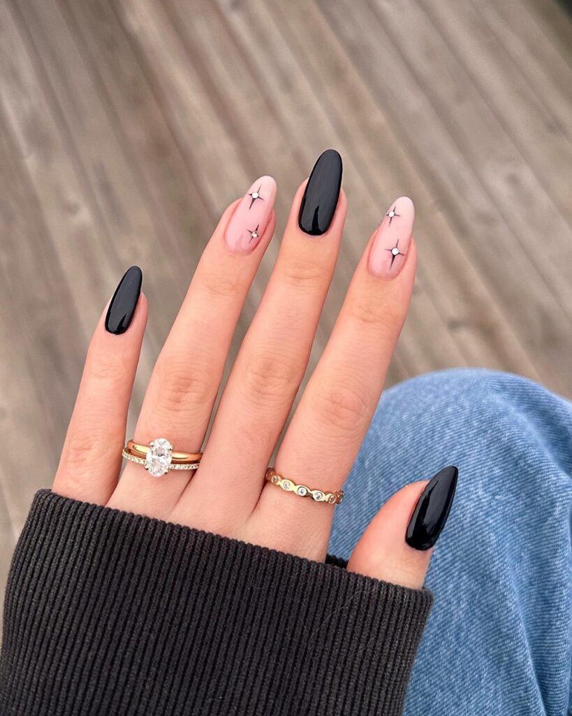 Nude Star Almond nails