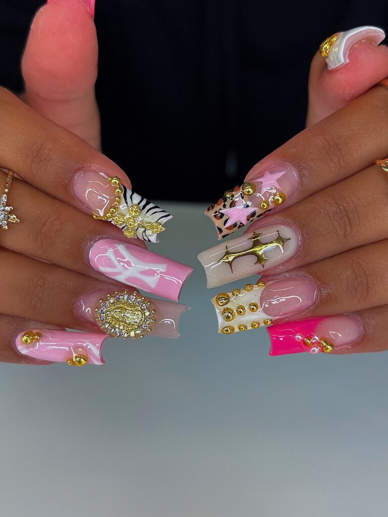 Baddie Maximalist Collage nails