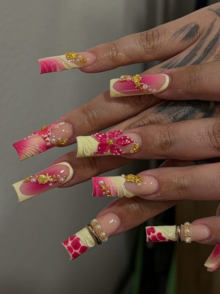 Hot Pink Ocean nails
