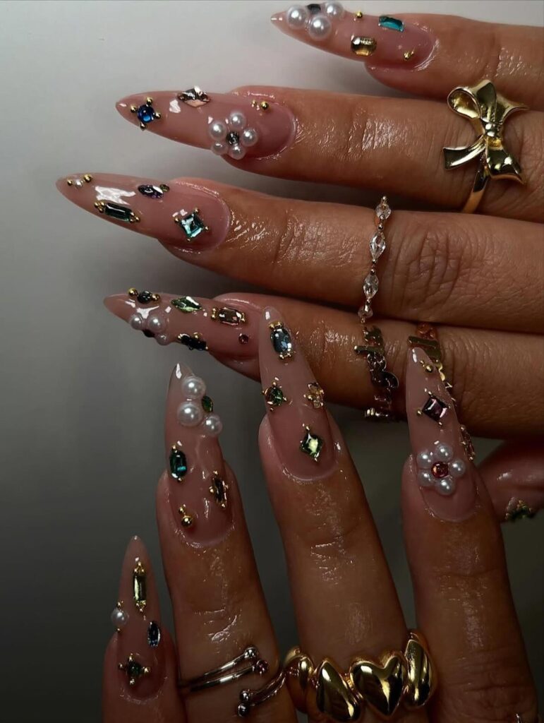 Ivory Cabochon Nails