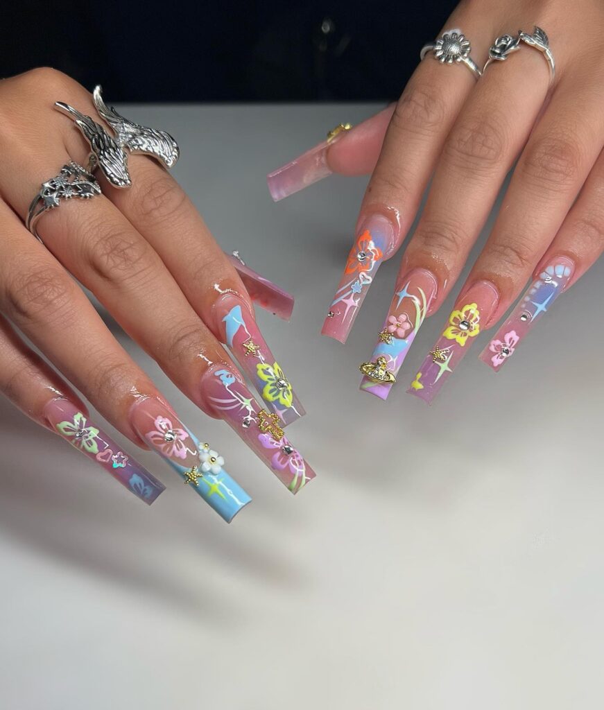 Candy Floral Baubles nails