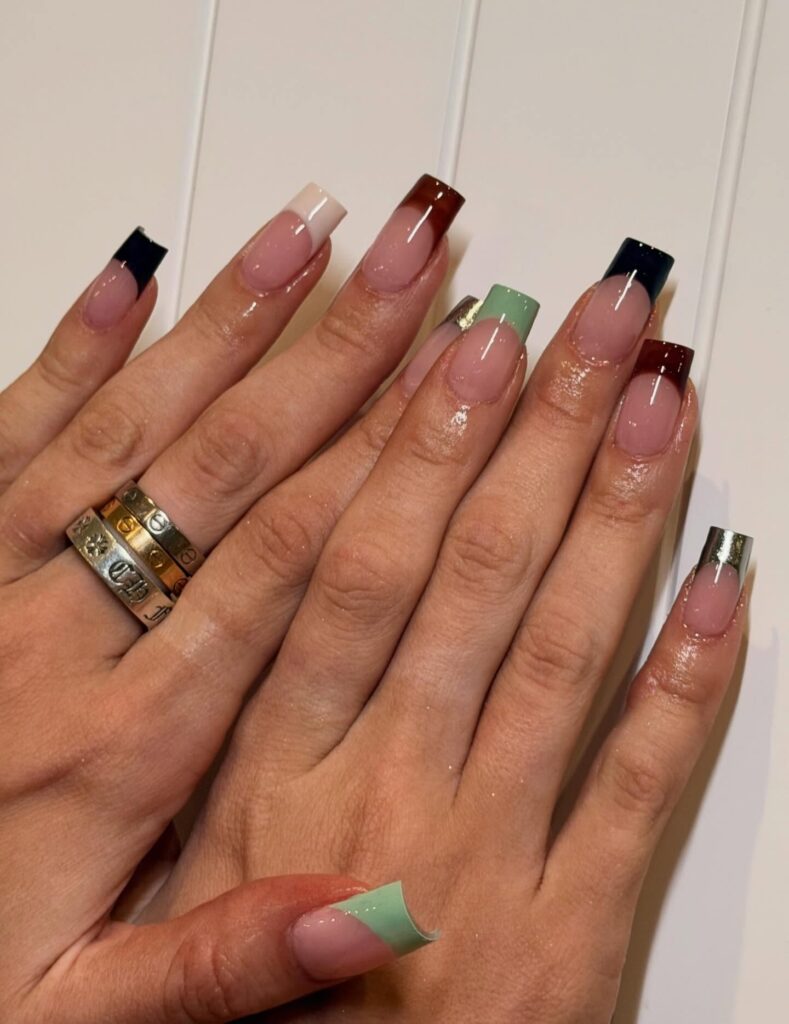 Multi-Tone French Tips nails