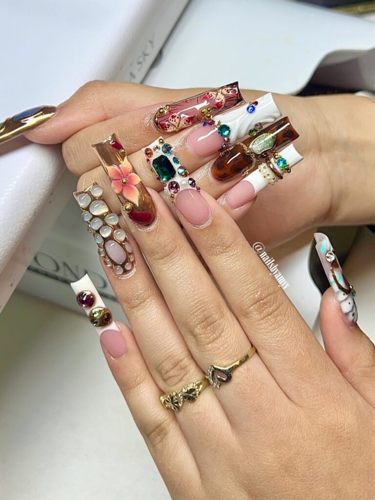 Baroque Jewel Collage nails