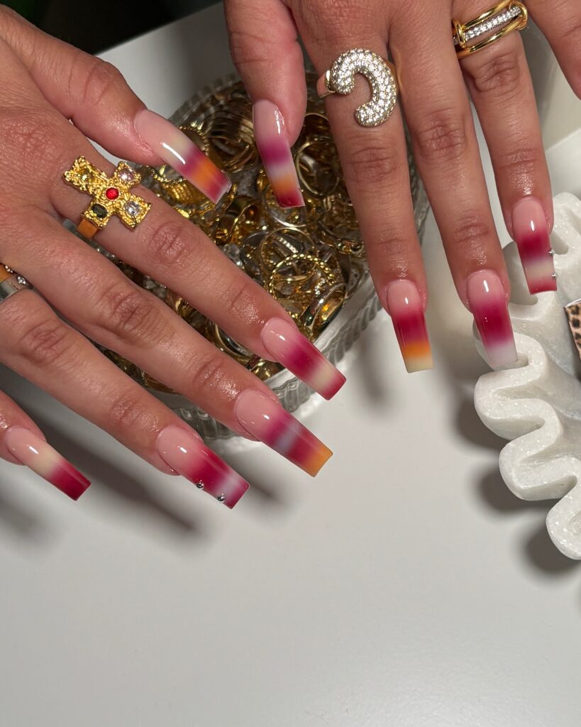Desert Sunset Ombre nails