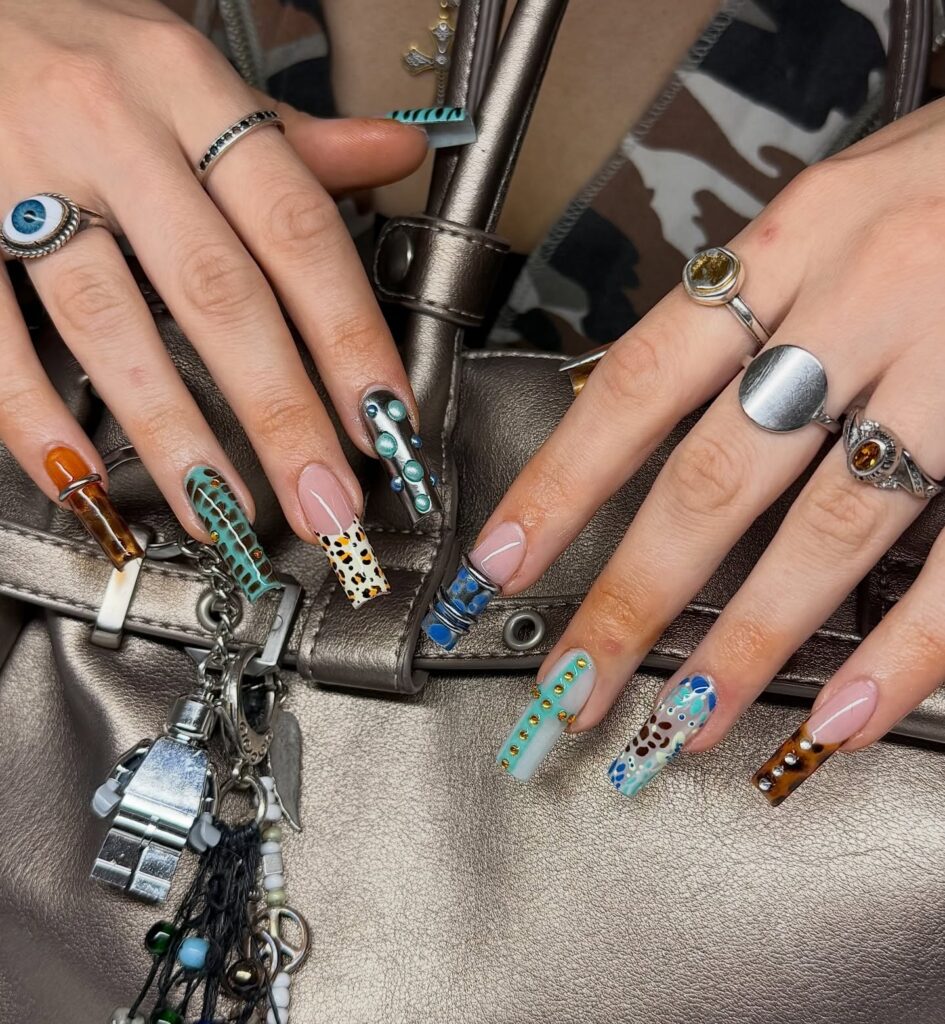 Wild Print Mash-Up nails