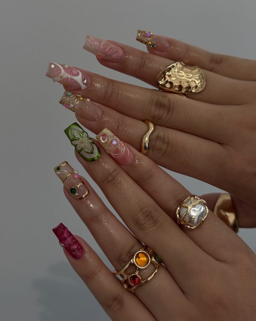 Garden Party Luxe nails