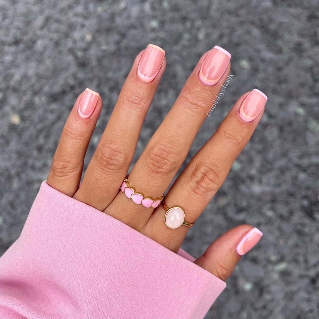 Soft Pink French nails
