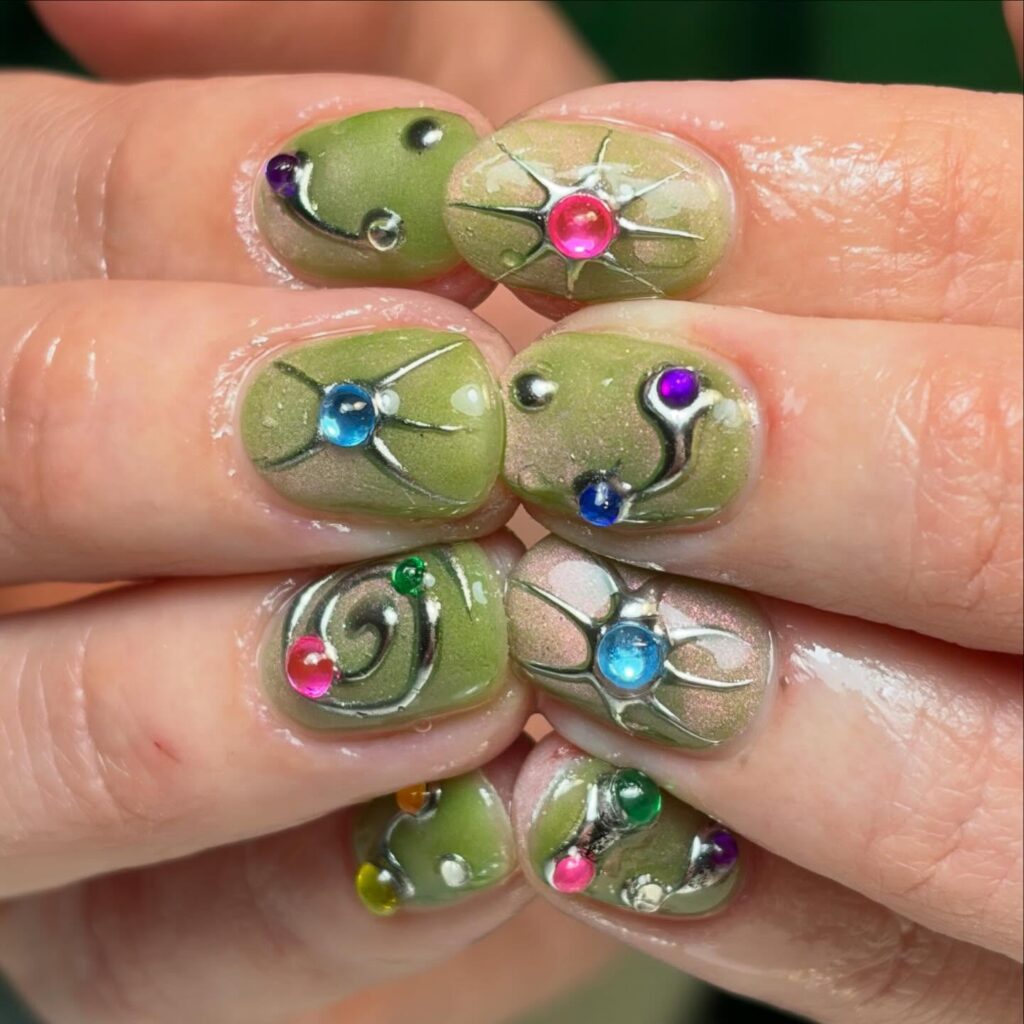 Green Gem Claws nails