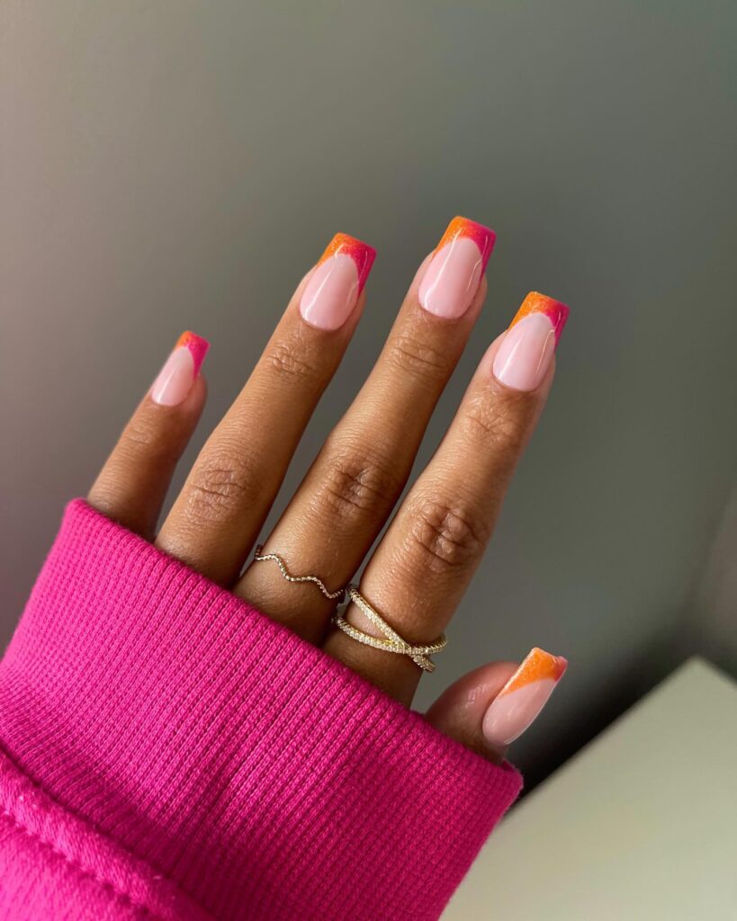Gradient Tip Fade nails