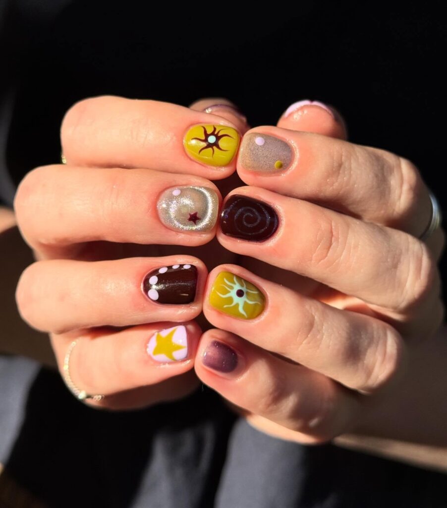 Dark Celestial Indie nails