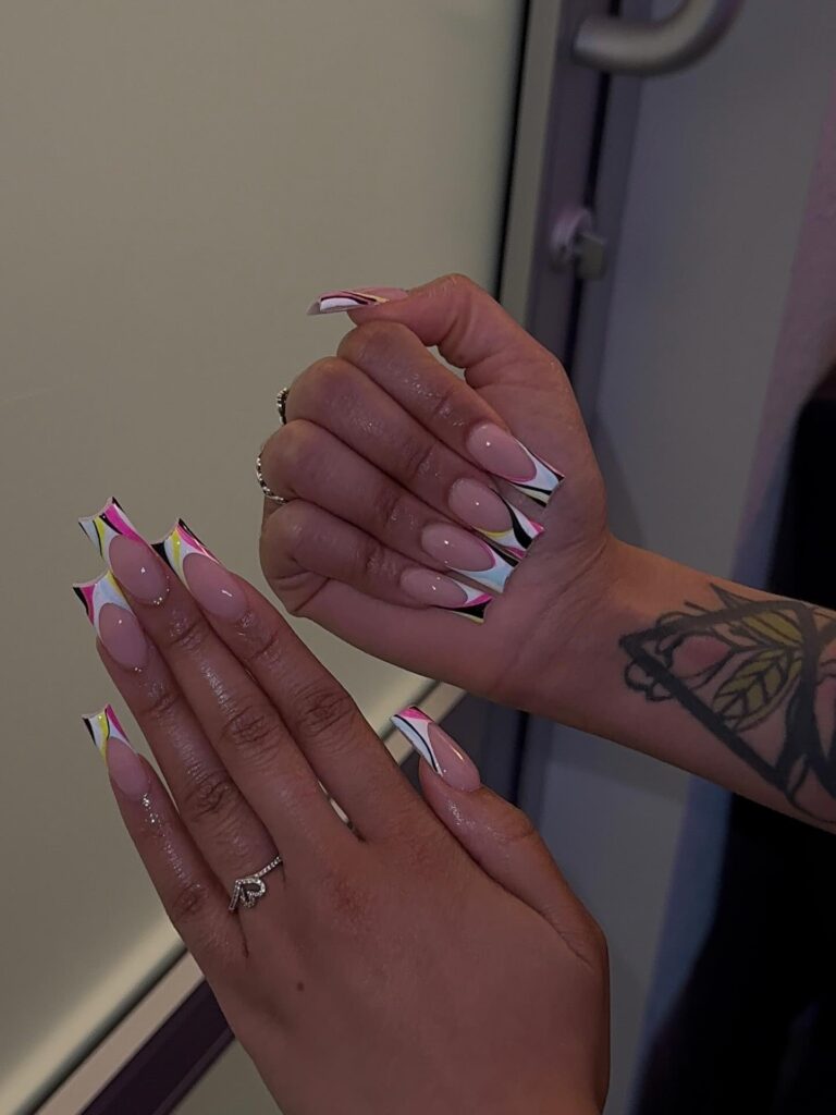 Graphic Pop Coffins nails
