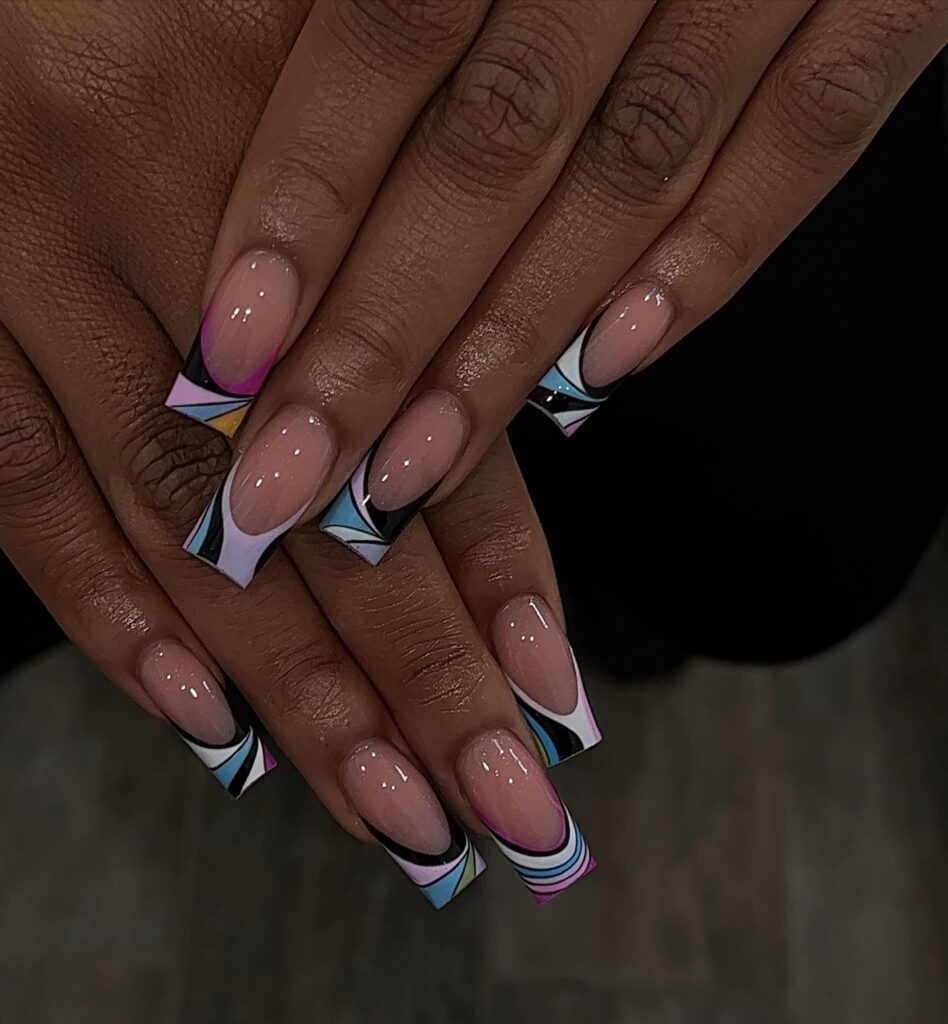Pucci Swirl French nails