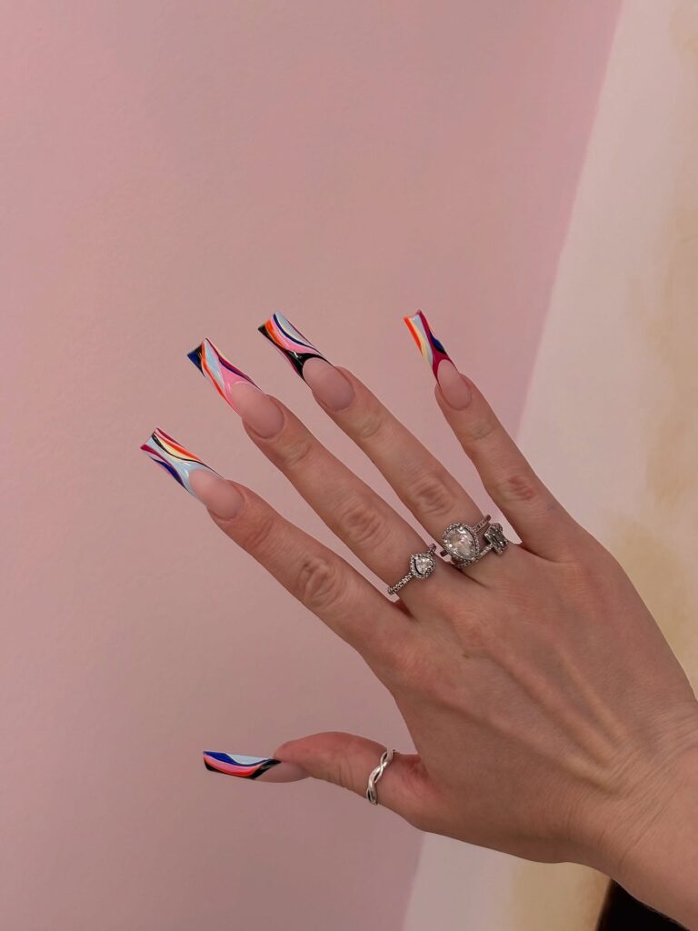 Pastel Mosaic Tips nails