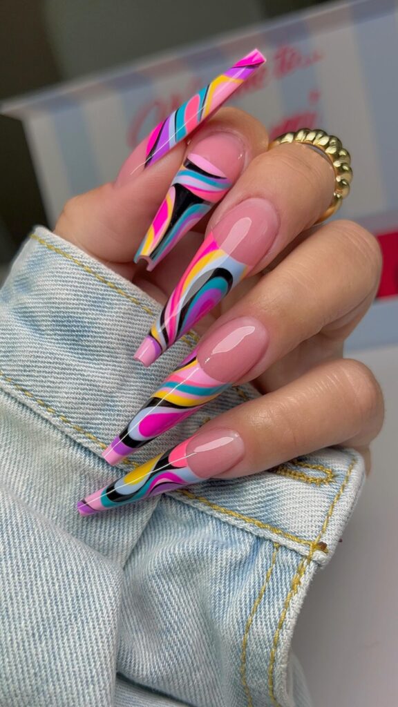 Full Swirl Coffins nails