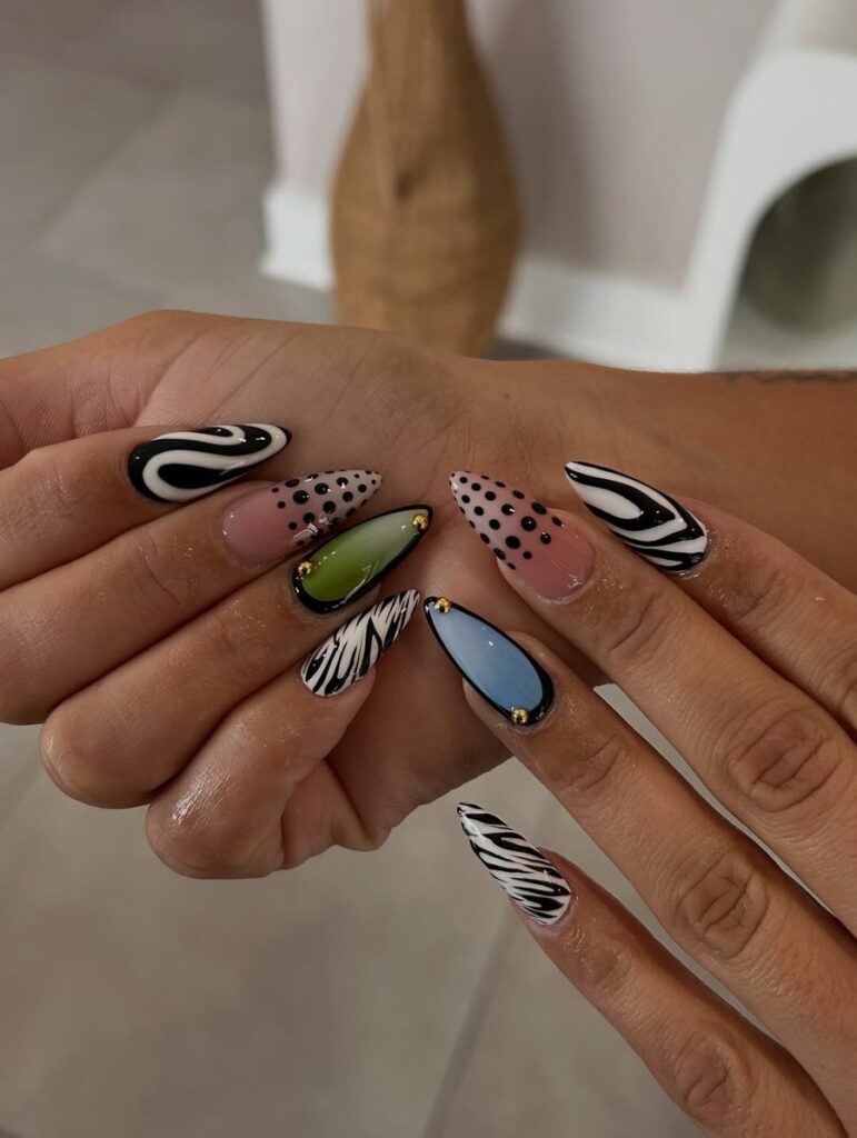 Mixed Media Menagerie nails