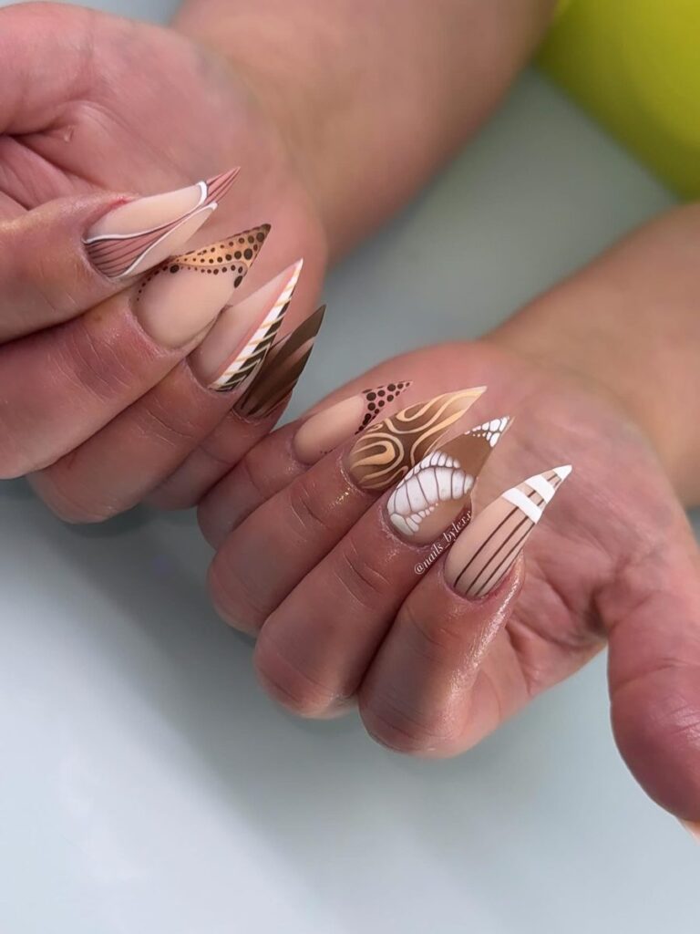 Earthy Boho Mosaic nails