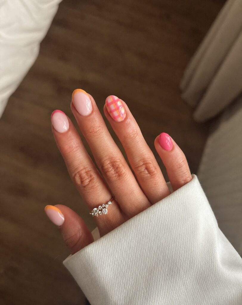 Preppy Plaid Mix nails