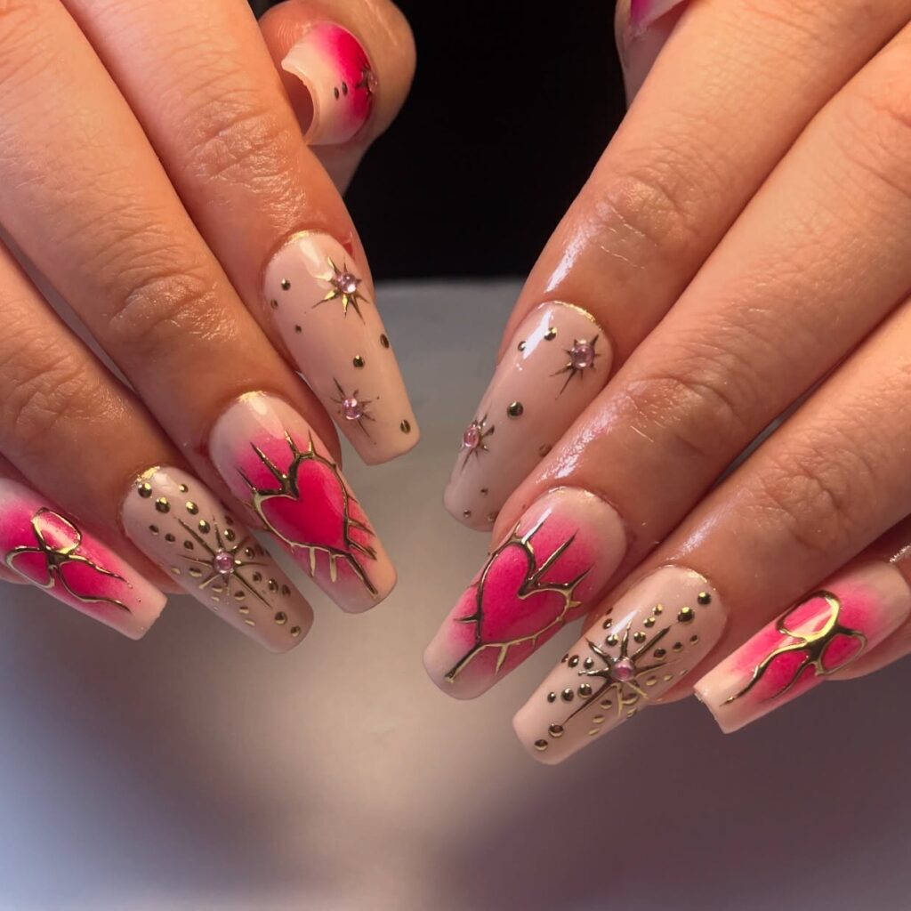 Sacred Heart Tattoo nails