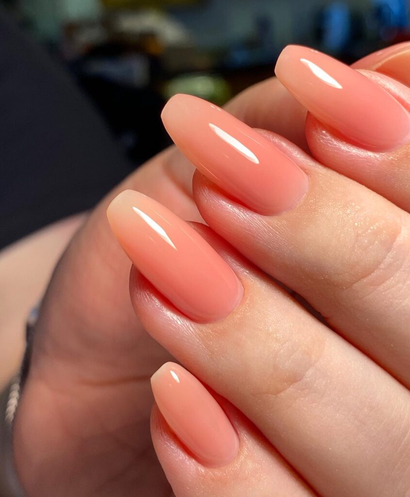 Peach Jelly Almond nails