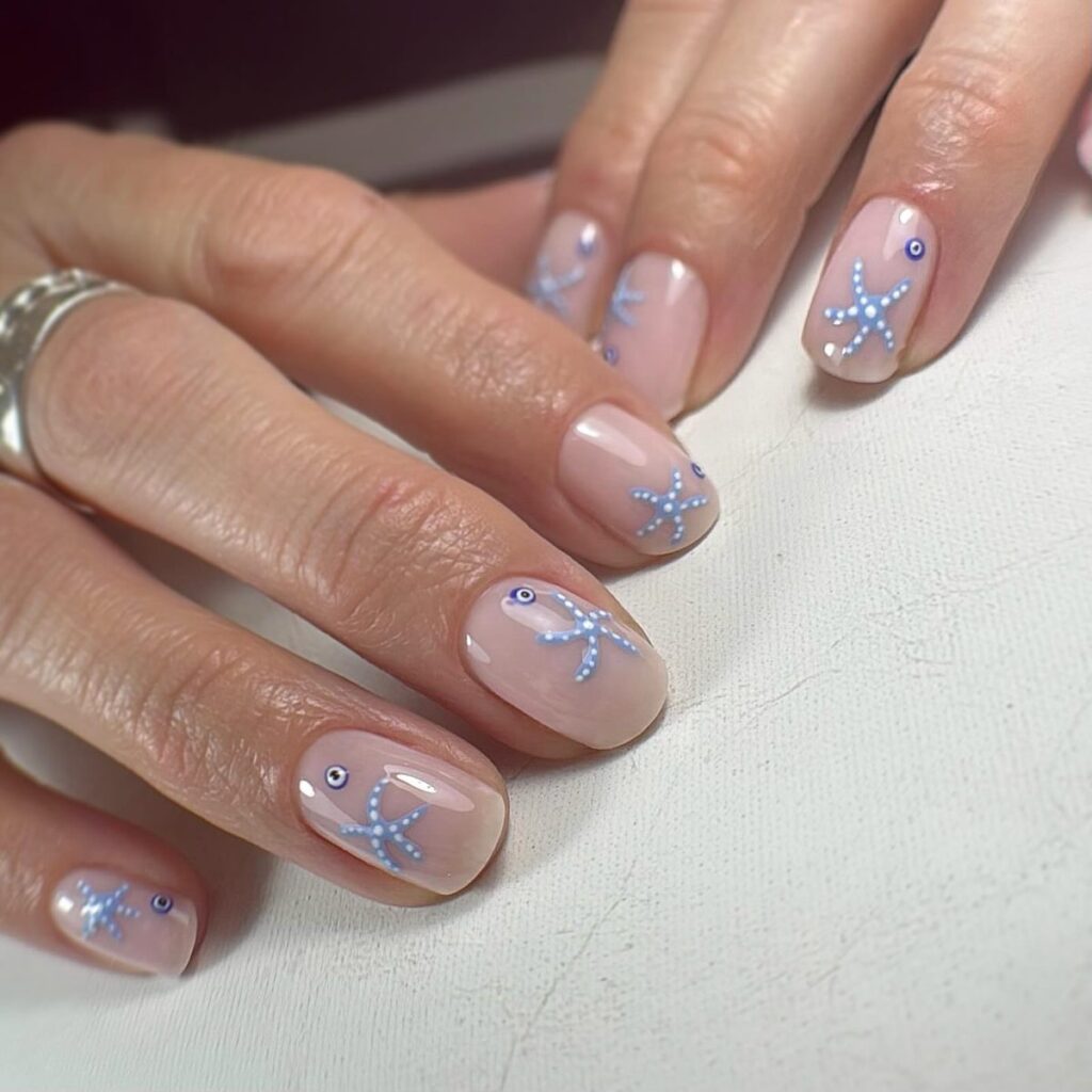 Starfish & Evil Eye nails