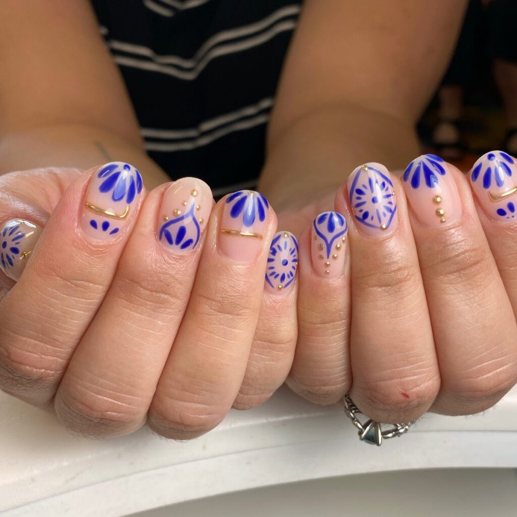 Full Grecian Florals nails