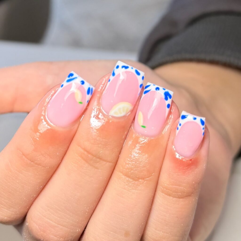 Pink Tile French nails