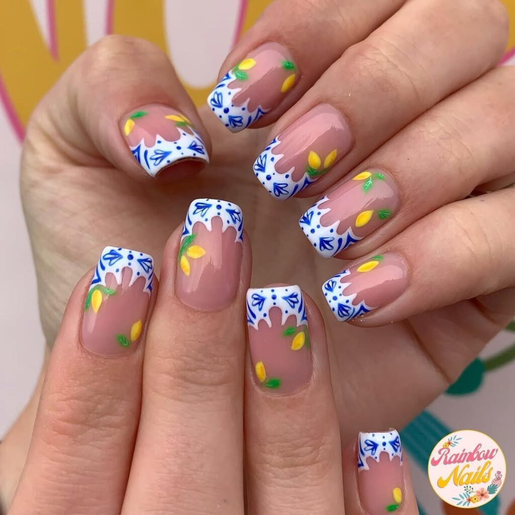Tile & Lemon French nails