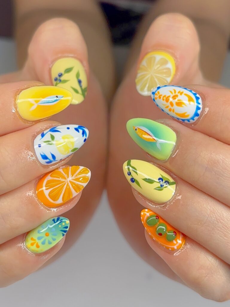 Citrus & Sea nails