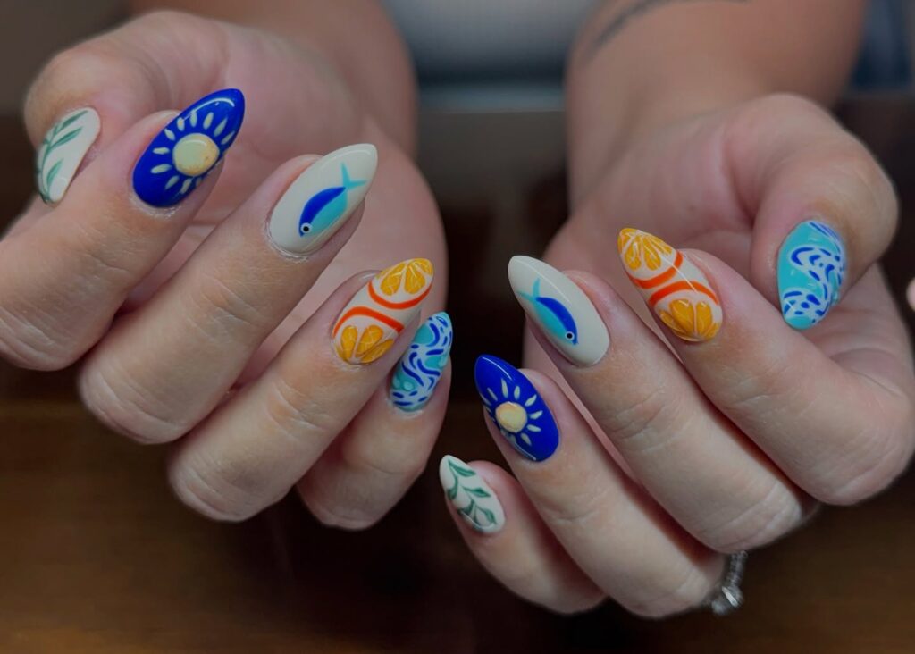 Sicilian Sun Set nails