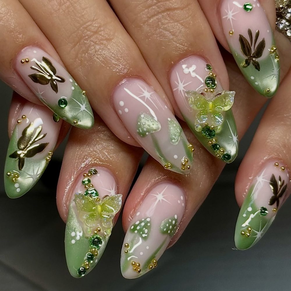 Enchanted Forest Wings nails