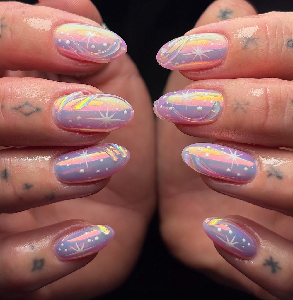 Aurora Stardust nails