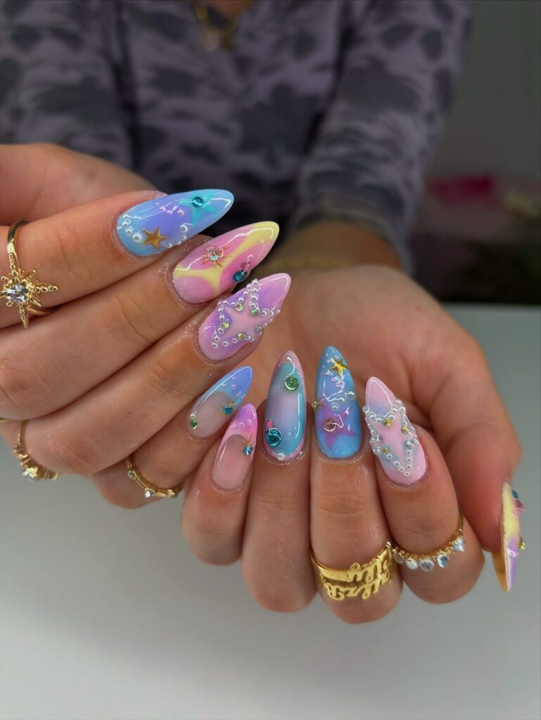 Cotton Candy Cosmos nails